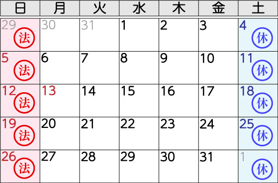 毎週１回の休日を与える場合①